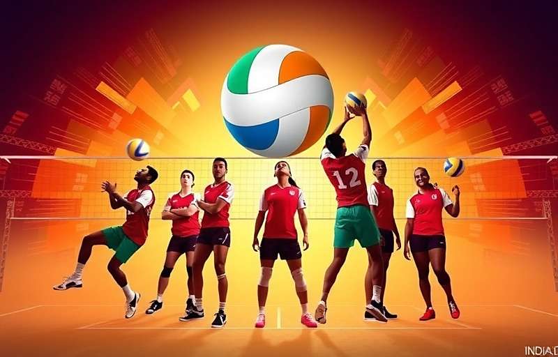 Volleyball Championship India development team with Indian volleyball players