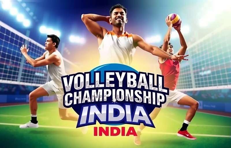Volleyball Championship India game cover showing Indian players in action